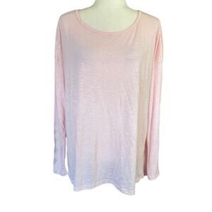 Gaiam Haven L/S Metallic Graphic Chalk Pink L Yoga Top Athleisure Athletic NWT